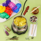 Blingfun Gel Wax for Candle Making with 4 pcs Jelly Wax,50pcs Candle Wicks & 50pcs Stickers Candle Wax for Candle Making,Handcraft Scented Candles Supplies Blingfun