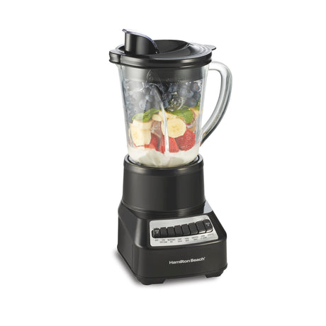Hamilton Beach Wave Crusher Blender For Shakes and Smoothies With 40 Oz Glass Jar and 14 Functions, Ice Sabre Blades & 700 Watts for Consistently Smooth Results, Black & Stainless Steel (54220) Hamilton Beach