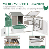 Magazoopet 95.3" Large Chicken Coop with Run, Tractor Hen Chicken House with 3 Nesting Boxes, Portable Duck Rabbit Quail Hutch Poultry Cage for 4-6 Chickens with 6 Access,Pull-Out Tray Magazoopet