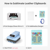 PYD Life 8 Pack Sublimation Clipboards Blanks White PU Leather Front A4 Letter Size 8.6" x 12.2",Office Supplies Clipboards for Teacher Classroom Nursing Organize,Carry and Store PYD Life