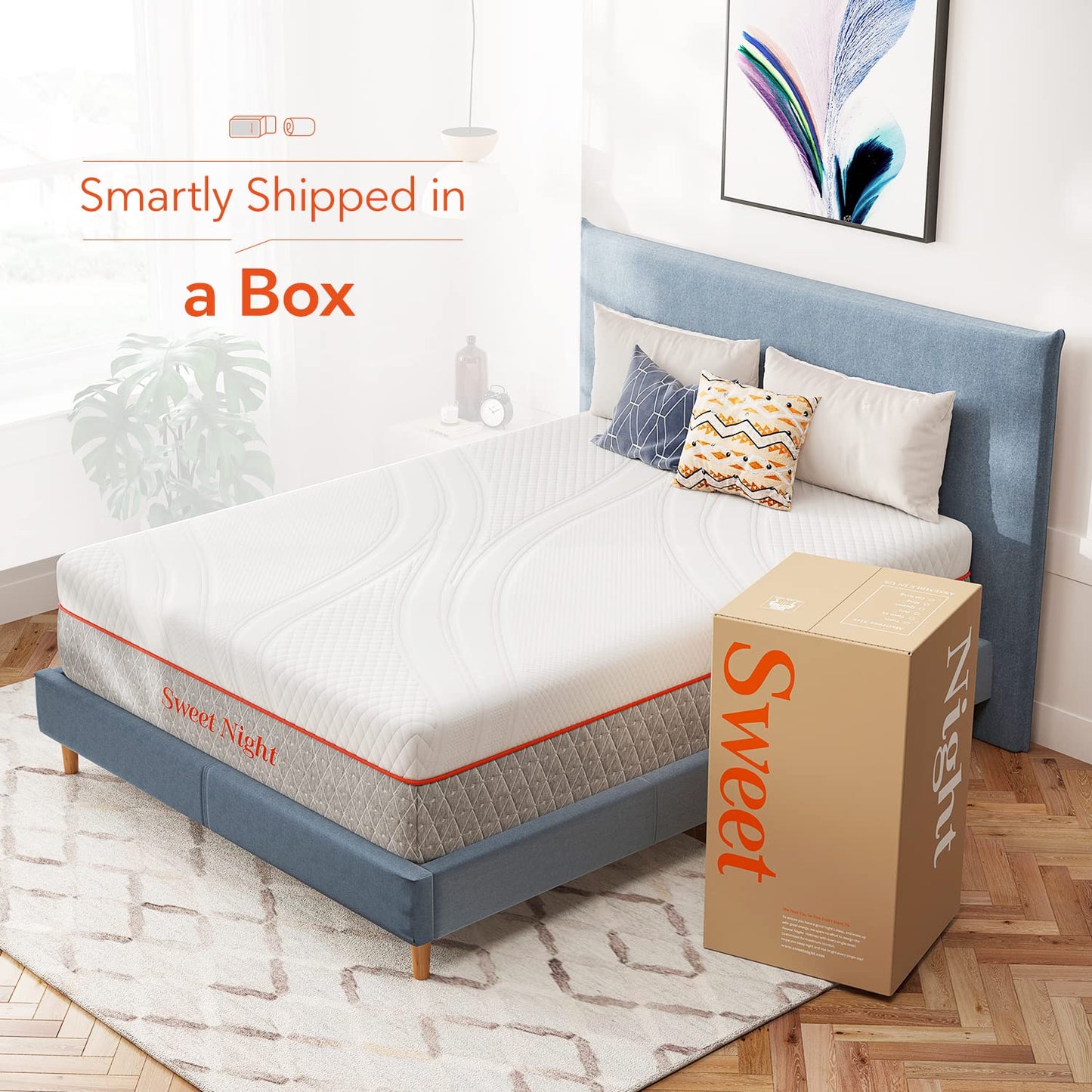 Sweetnight King Size Mattress, 14 Inch King Memory Foam Mattress in a Box, Double Sides Flippable King Bed Mattress, Gel Infused and Perforated Foam for Cool Sleep and Pressure Relief