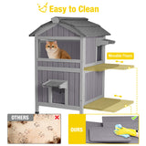 Aivituvin Cat House Outdoor Heated Feral Cat Shelter, Weatherproof Cat Enclosure 100% Insulated with All-Round Insulated Liner Aivituvin