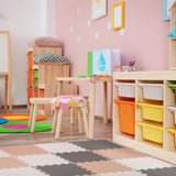 BalanceFrom Fitness 16 Tile Thick Non Slip Interlocking EVA Foam Kids Puzzle Home Floor Exercise Play Mat Set, Covers 16 Square Feet, Cream/Gray/Beige BalanceFrom