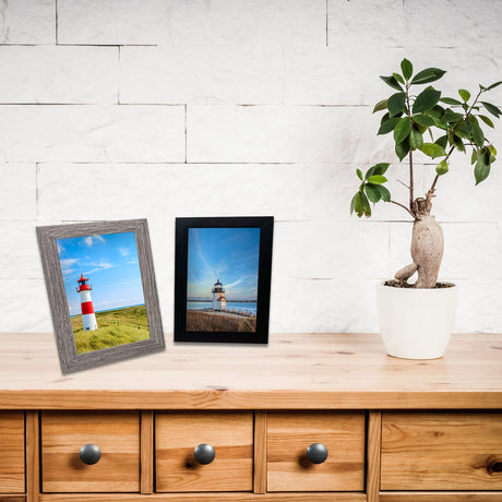 4x6 Picture Frames Set of 8, Rustic Picture Frames Multi Wood-Color,Vertical and Horizontal Formats for Wall Hanging and Tabletop Display,Perfect for Rustic Home & Office Decor Aibala