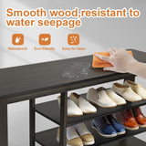 MACIFECI Shoe Rack Bench, 3 Tier Shoe Bench for Rustic Solid Wood Entryway Farmhouse Style Hallway Living Room, 39.4" MACIFECI