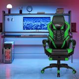 Green Gaming Chair Ergonomic Computer Chair for Adults Teens Reclining Gamer Chair High Back Game Chair Racing Style Desk Chair with Retractable Footrest, Lumbar Support and Headrest TOMANOR