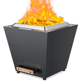 LEGACY HEATING Cyberpit One 20 inch Smokeless Fire Pit, w/Pull-Out Ash Pan, Portable Outdoor Firepits, Carry Handle for Backyard Patio Camping Bonfire, Stainless Steel, Black LEGACY HEATING