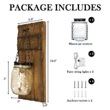 Iowuee Wall Candle Sconces Set of 2, Wall Candle Holder Rustic Home Decor, Farmhouse Wall Mounted Wooden Candle Holders with Lights, Wall Decorations for Bedroom, Living Room, Kitchen, Bathroom Iowuee