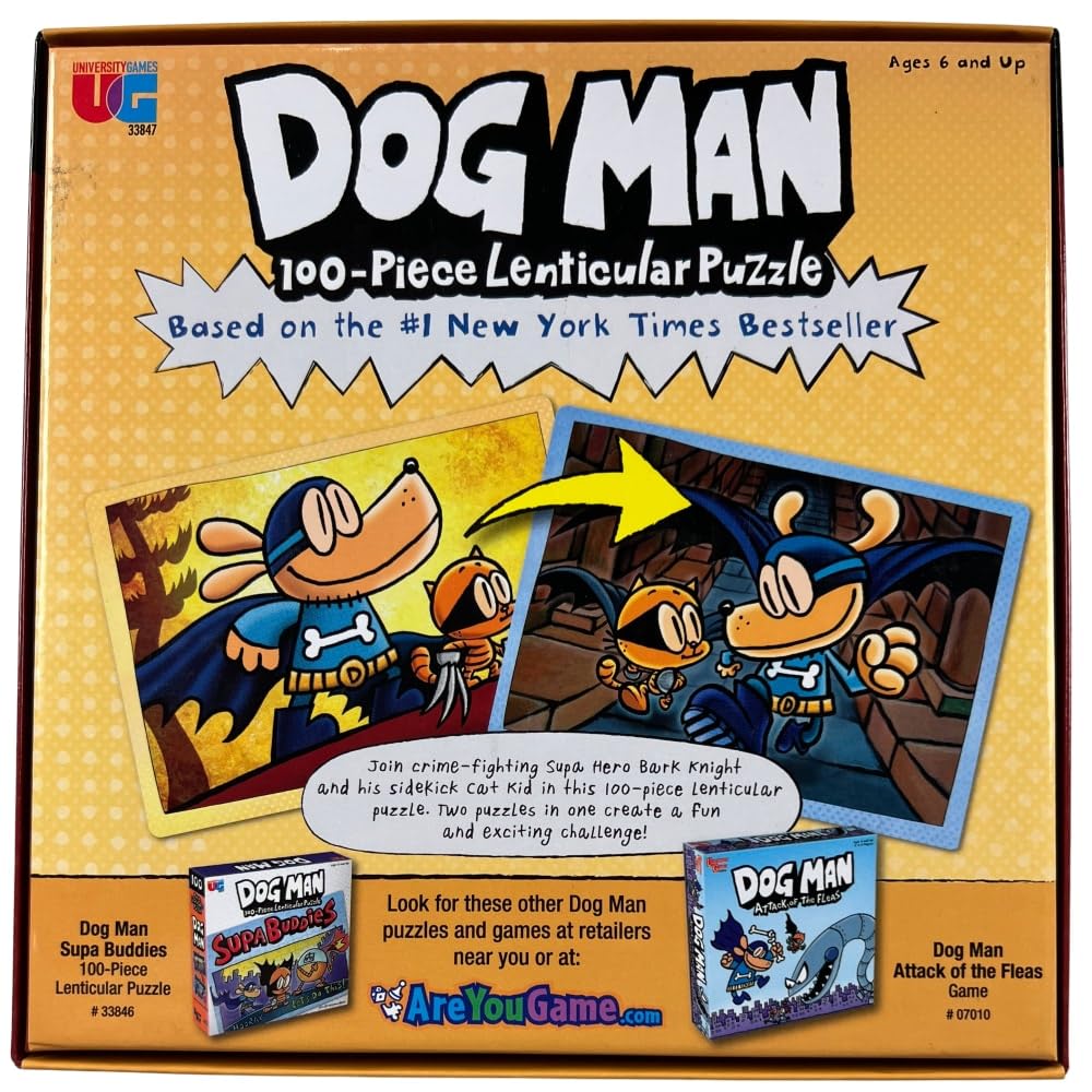 University Games, Dog Man Adventures Lenticular 100 Piece Puzzle University Games