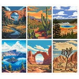 Canrichshop 6 Pack National Park Diamond Painting Kits for Adults,Lanscape Diamond Art Kits Beginner,5D Full Drill Diamond Dot,Gem Art Crafts for Adults Wall Decor 12x16inch Canrichshop