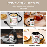 AGH Sublimation Coffee Mugs Blank 11 oz, White Straight Ceramic Cups with Pink Black White Red Interior, Handle, Spoon, Bulk Bundle Set of 12 AGH