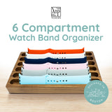 ATP MODERN Wooden Watch Band Organizer - Works with All Apple Watch Bands - Watch Band Holder - Wooden Watch Stand Display - Compatible with All Apple iWatch Bands - Solid Wood Design ATP MODERN