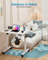 Xyndyx Small Height Adjustable Electric Standing Desk, 31.5" x 23.6" Sit Stand up Desk with Splice Board, Ergonomic Rising Computer Home Office Desk Table with Memory Preset, White Frame/White Top Xyndyx