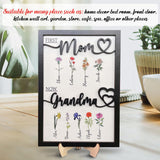 First Mom Now Grandma Customized Birth Month Flower Wooden Plaque, Personalized Mothers Day Gifts, Mother's Day Gift, Gift for Mom, Grandma's Gift, V-DECORPARKS