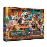 Dog Puppy Pizza Puzzles for Adults 1000 Pieces, Food Kitchen Jigsaw Puzzle, Animals Funny Puzzles BBOLDIN