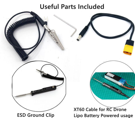 NovelLife Original TS101 Electric Soldering Iron Kit Adjustable Temperature Smart Digital Screen Display with TS B2 Solder Tip XT60 Power Cord USB Type C Cable 24V 3A Power Supply TS100 Upgrade NovelLife
