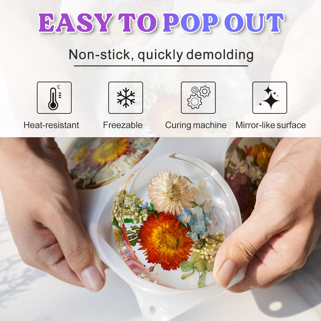 LET'S RESIN Extra Deep Coaster Resin Molds Silicone, Large 6 Cavity Silicone Molds for Resin, Round Silicone Coaster Molds for Epoxy Resin, Cups Mats, DIY Craft LET'S RESIN