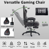 Darkecho Gaming Chair Fabric with Pocket Spring Cushion,Massage Office Chair with Footrest and Linkage Armrests,Ergonomic Adjustable Desk Computer Chair with Headrest and Lumbar Support Black Darkecho