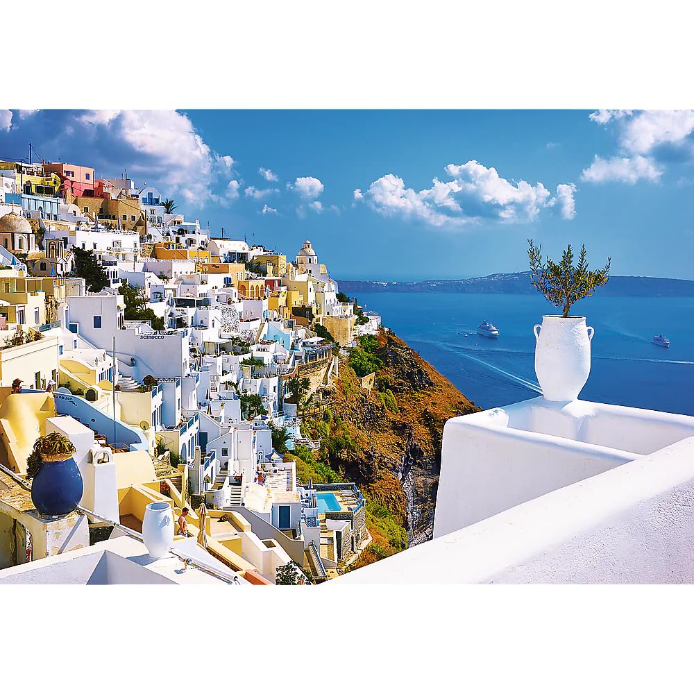 Trefl Santorini, Greece 1500 Piece Jigsaw Puzzle Red 33"x 23" Print, DIY Puzzle, Creative Fun, Classic Puzzle for Adults and Children from 12 Years Old Trefl