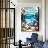 5D Diamond Painting Kits for Adults Beginners, Ocean Scenery Diamond Art, DIY Full Round Drill Diamond Dot Gem Art Kits for Adults, Home Wall Decor 11.8x15.7 Inch Acelii