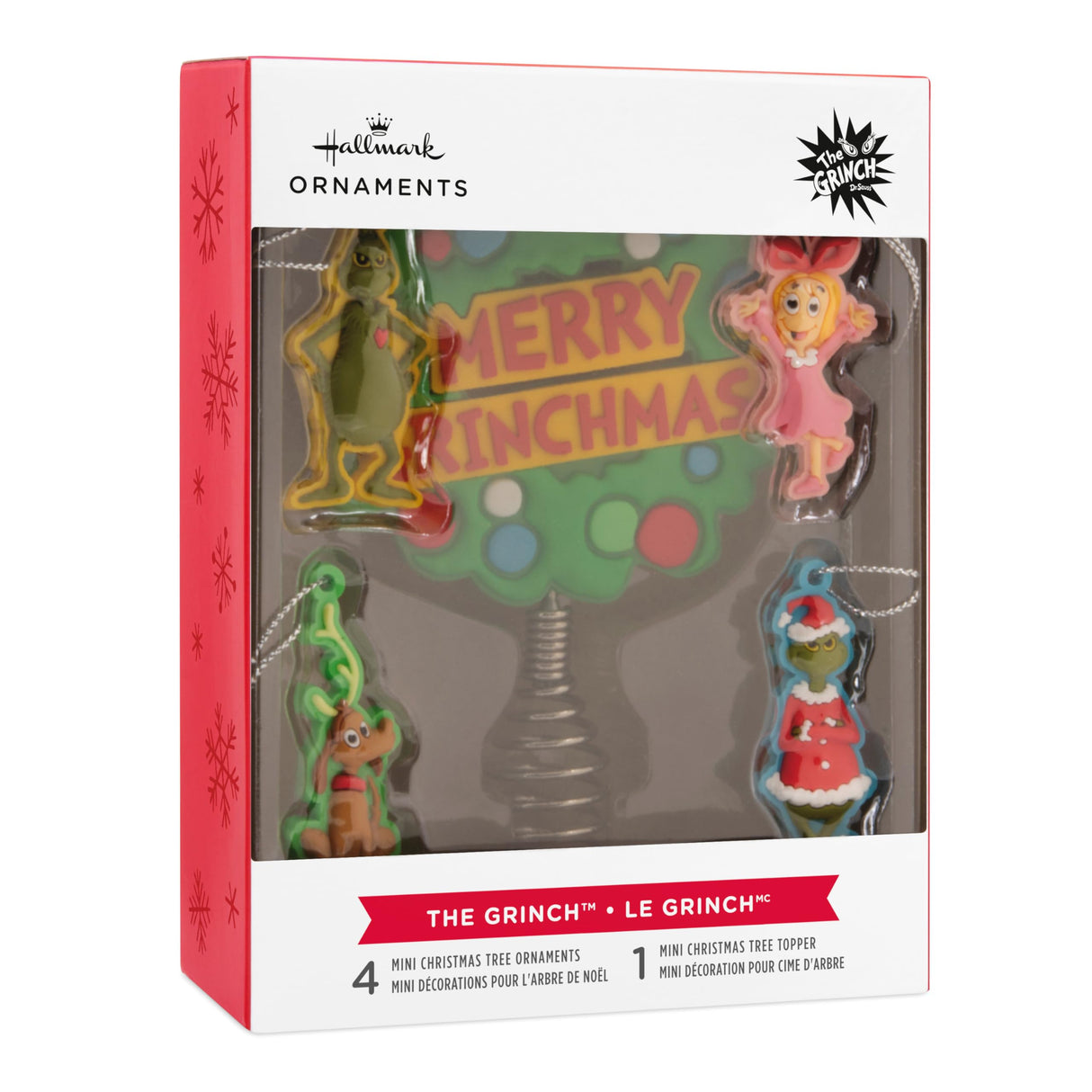 Hallmark Dr. Seuss's How The Grinch Stole Christmas! Mini Christmas Tree Topper and Ornaments, Set of 5 Hallmark