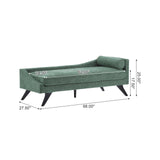 Christopher Knight Home Cagle Upholstered Loveseat Sofa with Splayed Legs, Birch Wood Frame Lounge Chair, Living Room Chaise Lounge Chair Indoor, Soft Lounge Sofa with Rolled Accent Pillow, Green Christopher Knight Home