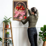 HMDIIMGE Food Diamond Painting for Adults, 5D Strawberries Full Drill Diamond Art Kit, DIY Floral Gem Painting Set, for Room Decor Bedroom Decor Gifts 12x16 inch HMDIIMGE