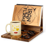 3HQ Wooden Book Stand for Reading Rest, Acacia Triangle Book Holder with Cup, Glasses, Pen & Phone Holder, Book Nook Reading Valet for Book Lover Gifts 3HQ