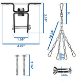 Yes4All Punching Bag Hangers, Swing Hanger For Punching Bag - Heavy Bag Hanger - Bag Chain For Boxing Stand - Indoor Outdoor Hanging, 360 Rotate Swivel,2 Screws, Heavy Bag Chain and Swivel Yes4All