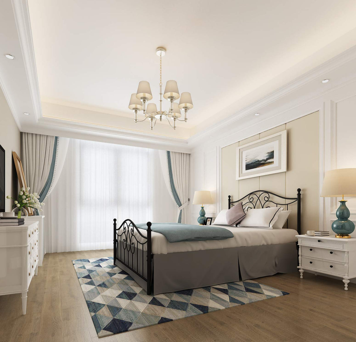 YALAXON Vintage Sturdy Metal Bed Frame with Headboard and Footboard Basic Bed Frame No Box Spring (Queen, Black) YALAXON