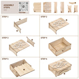 DeziWood Rustic Wedding Guest Book, Wedding Guest Book Alternative with Wooden Drop Box, Heart Wedding Decor for Party, Personalized Wedding DeziWood