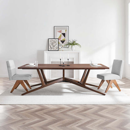 Modway Victor 95" Dining Room Modern Conference Table-Acacia Wood-Seats 10, Walnut - WoodArtSupply