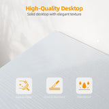 TIQLAB L Shaped Computer Desk with Power Outlets, 55 Inch Small Corner Desk with Reversible Shelves, Gaming Desk Computer Table Study Writing Desk for Home Office Small Space, White TIQLAB