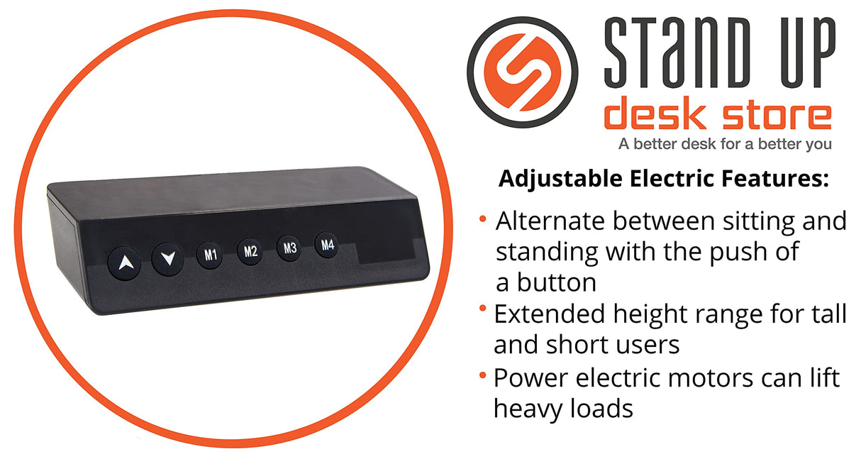 Stand Up Desk Store Electric Adjustable Height Standing Desk with Programmable Memory (Charcoal Frame/Natural Walnut Top, 60" Wide) S Stand Up Desk Store