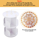 BJTDLLX 360° Rotating White Bookshelf, 2-Tier Freestanding Storage for Home & Office BJTDLLX