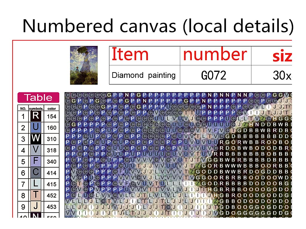 NIHO-JIUMA Diamond Painting Kits Monet's Camille, 5D DIY Full Drill Diamond Art Gift for Adults, Home Decoration (30 X 40 cm / 12 X 16 inches) NIHO-JIUMA