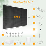 FZK Peg Board, 82PCS Metal Pegboard Wall Organizer Kit. Heavy Duty Pegboard, Peg Boards, Pegboard for Walls, Black Pegboard for Garage Craft Room Workbench Office Kitchen Tool Organization, 36 * 24 FZK