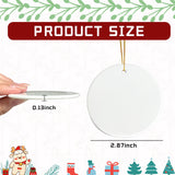 Sublimation Ceramic Ornaments Sublimation Ornament Blanks Bulk Ceramic Double Side Ornament for Heat Press Printing White Round Porcelain Ornament Personalized Xmas Tree Ornaments for Crafts (12) VPJ