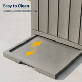 EAST OAK 62 Gallon Outdoor Trash Can | Waterproof Resin Garbage Can with Recycle and Garbage Labels | Secure Bag Lip Lock and Drip Tray | Outside Trash Bin for Patio | Kitchen, Backyard or Deck | Gray EAST OAK