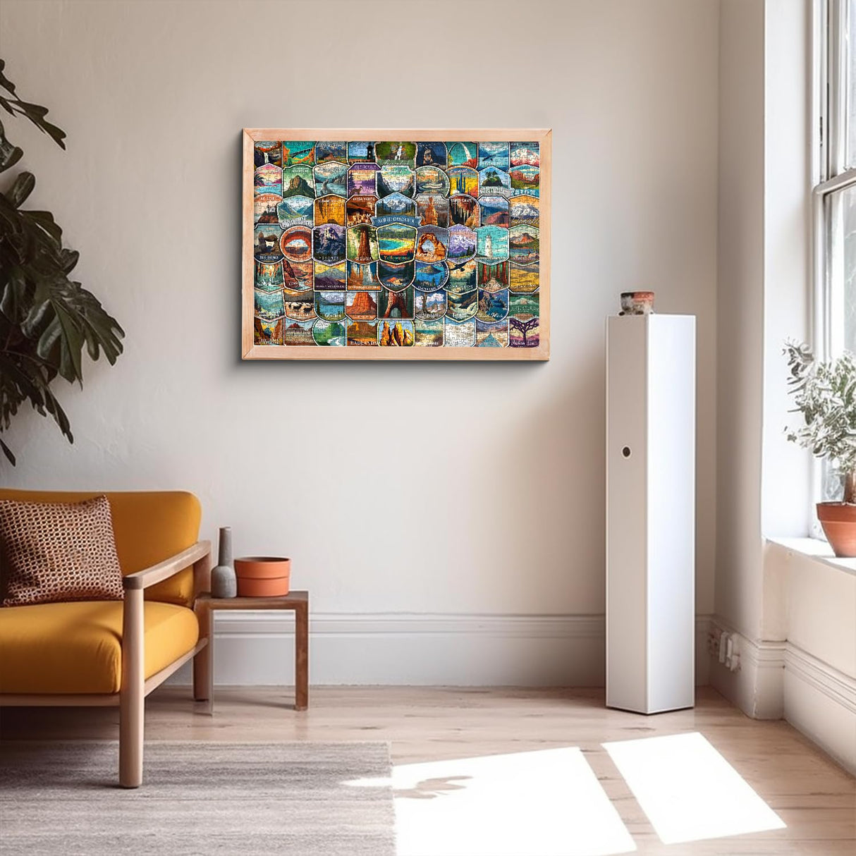 PICKFORU National Parks Puzzles for Adults 1000 Pieces and up, National Parks Stickers Puzzle Collects Yellowstone Yosemite Zion Glacier, National Park Poster Jigsaw Puzzles as Home Decor PICKFORU