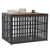 HIDOG 40" Dog Crate Furniture, Wooden Pet Crate End Table Decorative Dog Kennel Furniture, Heavy Duty Dog Cage for Large and Medium Dogs, Three Doors with Double Protection Lockes, Rustic Brown HIDOG