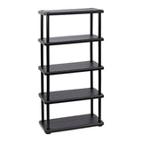 Iceberg Rough 'N Ready 5-Shelf Open Storage Unit, Black, 36" W x 74" H x 18" D Iceberg