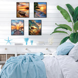 CreateJoy 12 Pack 5D Diamond Art Kits for Adults - Beach Diamond Art DIY Paint with Round Full Drill Diamond dots for Beginners, Gem Paintings for 12X16 Inch Home Wall Decor CreateJoy