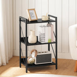 HOOBRO Bookshelf, 3-Tier Industrial Bookcase, Book Shelf Storage Organizer, Small Bookshelf with Metal Frame for Living Room, Bedroom, Home Office, Kitchen, Black BB71SJ01 HOOBRO