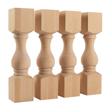 CAROLINA LEG CO. Countryside Pine Chunky Bench Legs - Perfect for Farmhouse Coffee Tables - Set of 4 - Made in NC - Dimensions: 3.5" x 16" CAROLINA LEG CO.