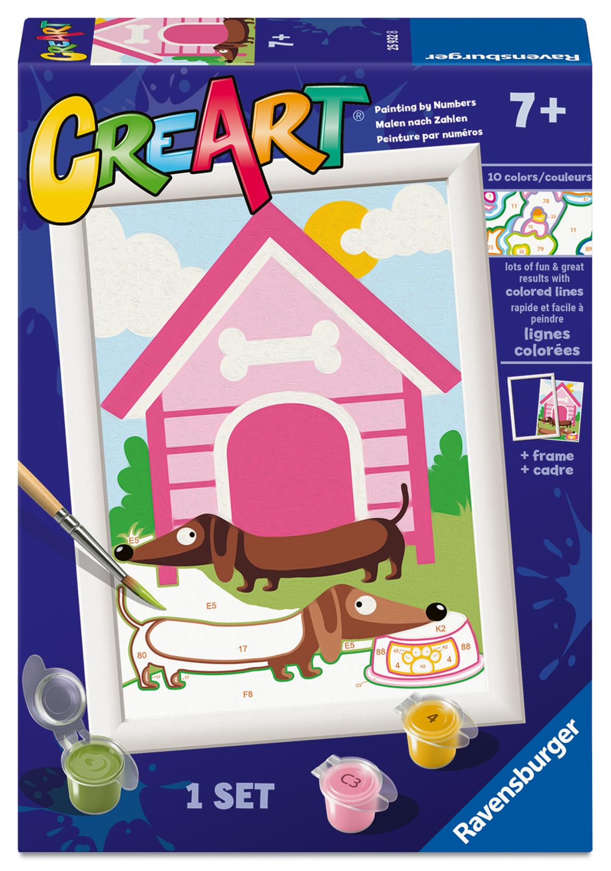 Ravensburger - Dachshund CreArt Paint by Numbers Kit | Fun & Easy DIY Art for Kids Age 7+ | Creative Gift Idea for Birthdays & Holidays Ravensburger