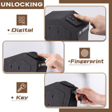 SOULYI Mounted Biometric Gun Safe For Pistols, Auto Open Handgun Safe, Pistol Safe With Fingerprint Keypad Key Quick Access For Guns Storage By Desk Nightstand Wall Cabinet Frosted Black SOULYI