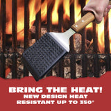 BBQ-Aid Grill Brush and Scraper for Barbecue – Grill Brush for Outdoor Grill with Extended, Large Wooden Handle and Replaceable Stainless Steel Bristles Head –No Scratch- BBQ Grill Brush for Any Grill BBQ-Aid