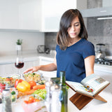 Geetery Book Stand Book Holder for Display Reading Textbook Holder Open Display Stand for Open and Closed, Cookbook, Magazines, Textbooks, Recipe(Dark Brown) Geetery