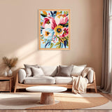 QENSPE DIY Flowers Arcylic Paint by Number,Painting Kits for Adults,Canvas Painting Tool Set for Beginners,Home Wall Decor 12x16 Inch QENSPE